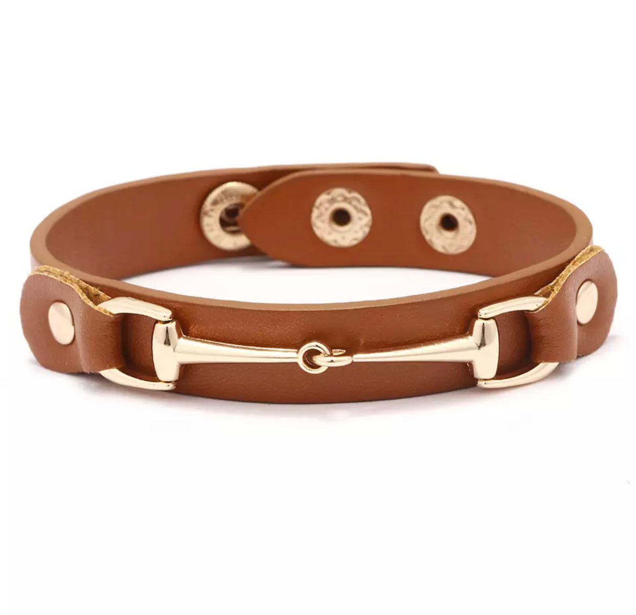 Camel Vegan Leather Horse Bite Bracelet