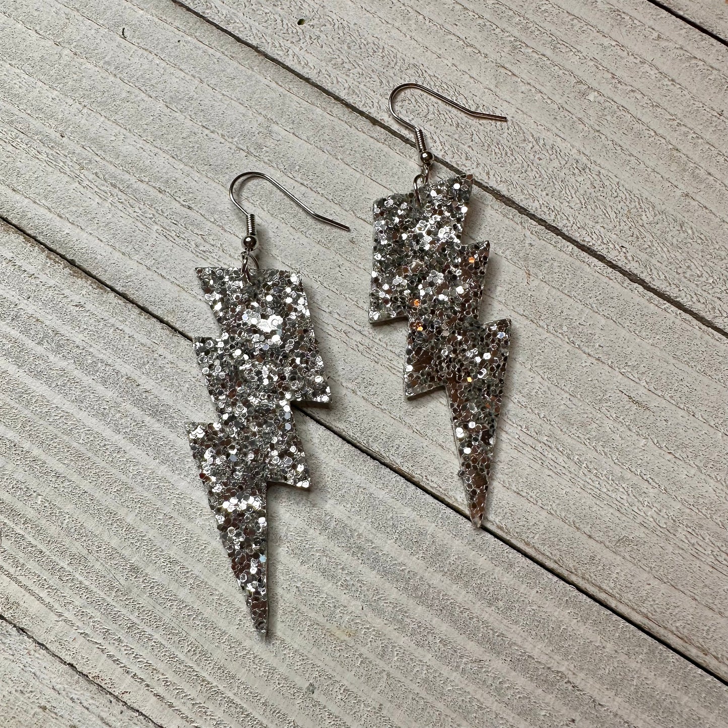 Sparkle Glitter Lightning Bolt Earrings 230-7 | Erika Williner Designs