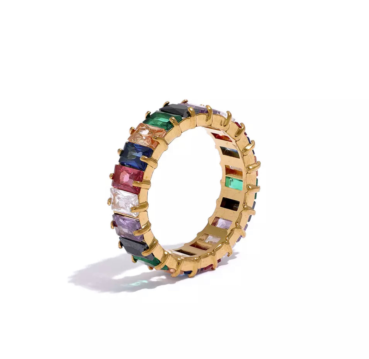 Multicolor zircon ring