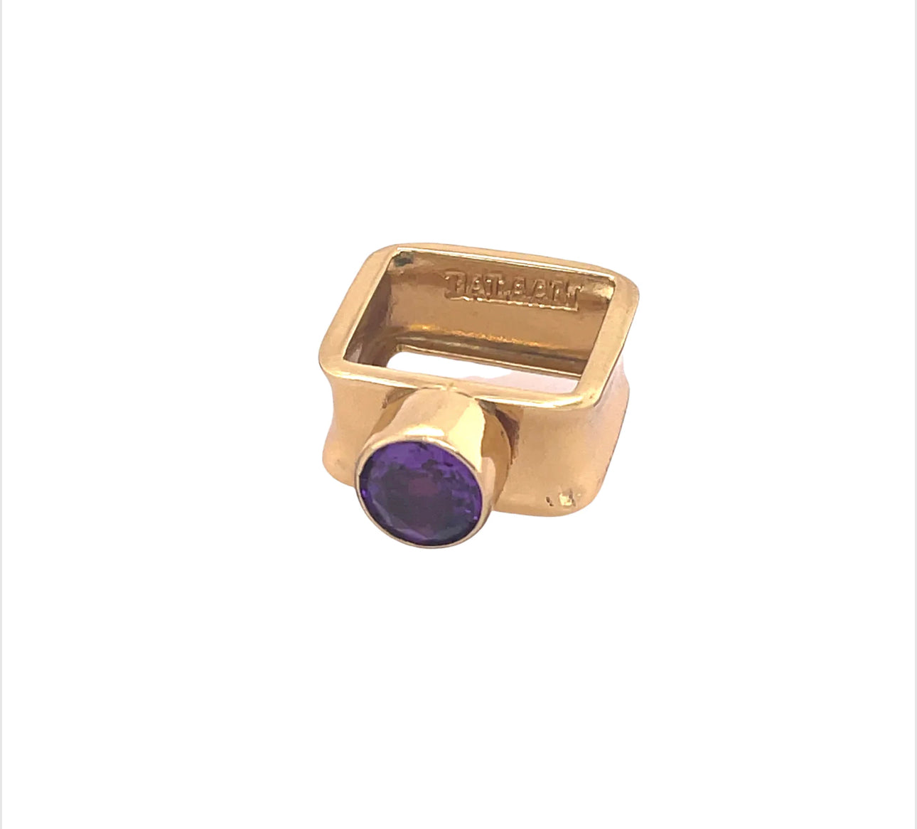 Nickel Free Square Ring with 8mm Amethyst