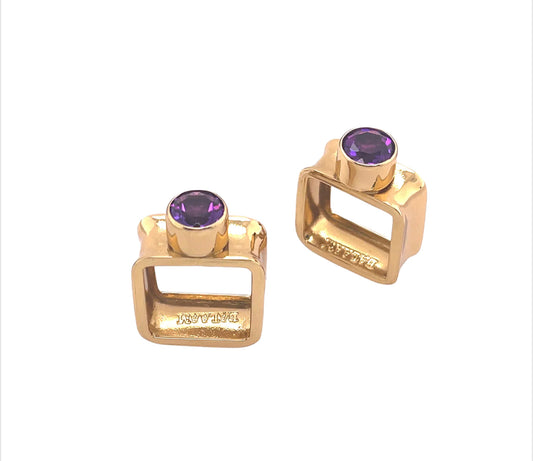 Square Ring with 8mm Amethyst