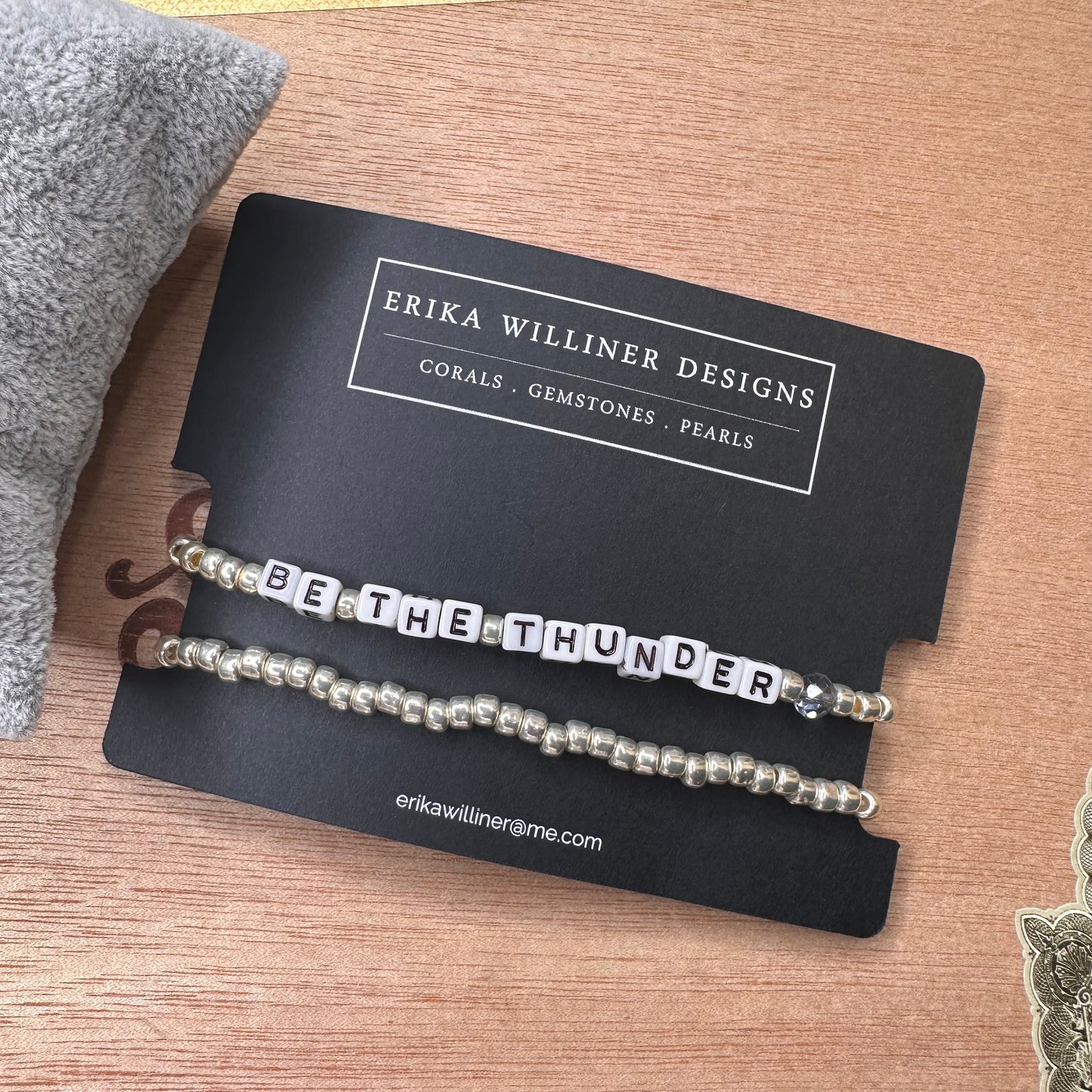 Set of 2 Gold Bracelets made out of Glass Galvanized Beads