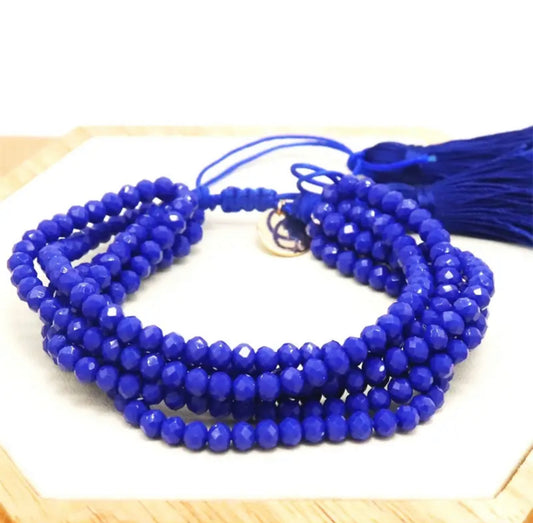 Multistrand Cobalt Blue Crystal Bracelet