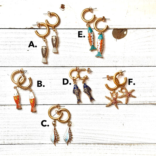 Catch of the day Enameled Earrings. 220-11 | Erika Williner Designs