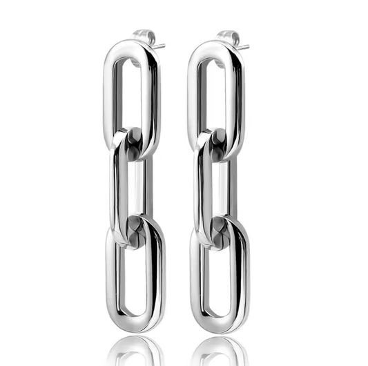 Stainless Steel Link Earrings | Erika Williner Designs