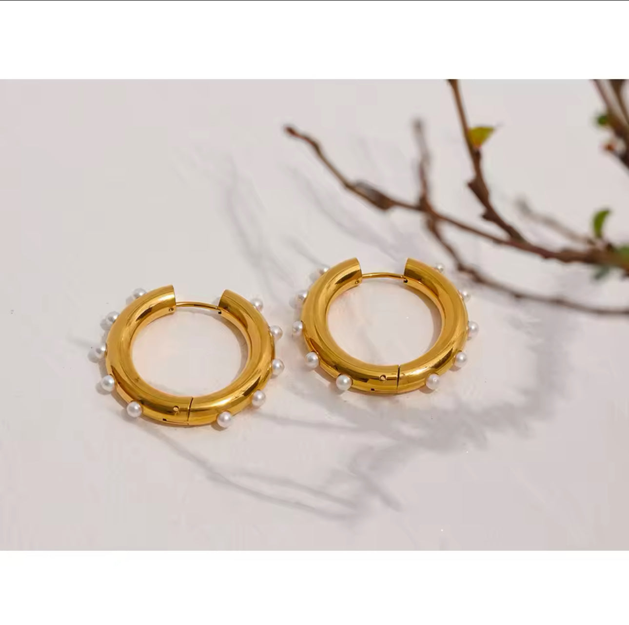 Stainless Steel Hoops Embellished with Faux Pearls | Erika Williner De ...