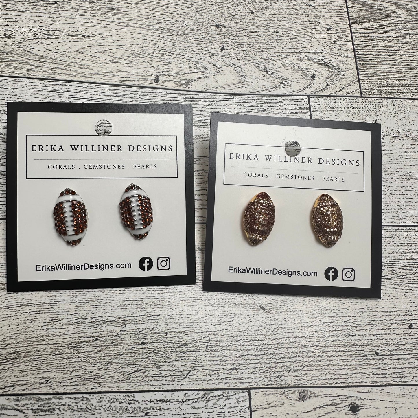 Sparkly Football Stud  Earrings | Erika Williner Designs