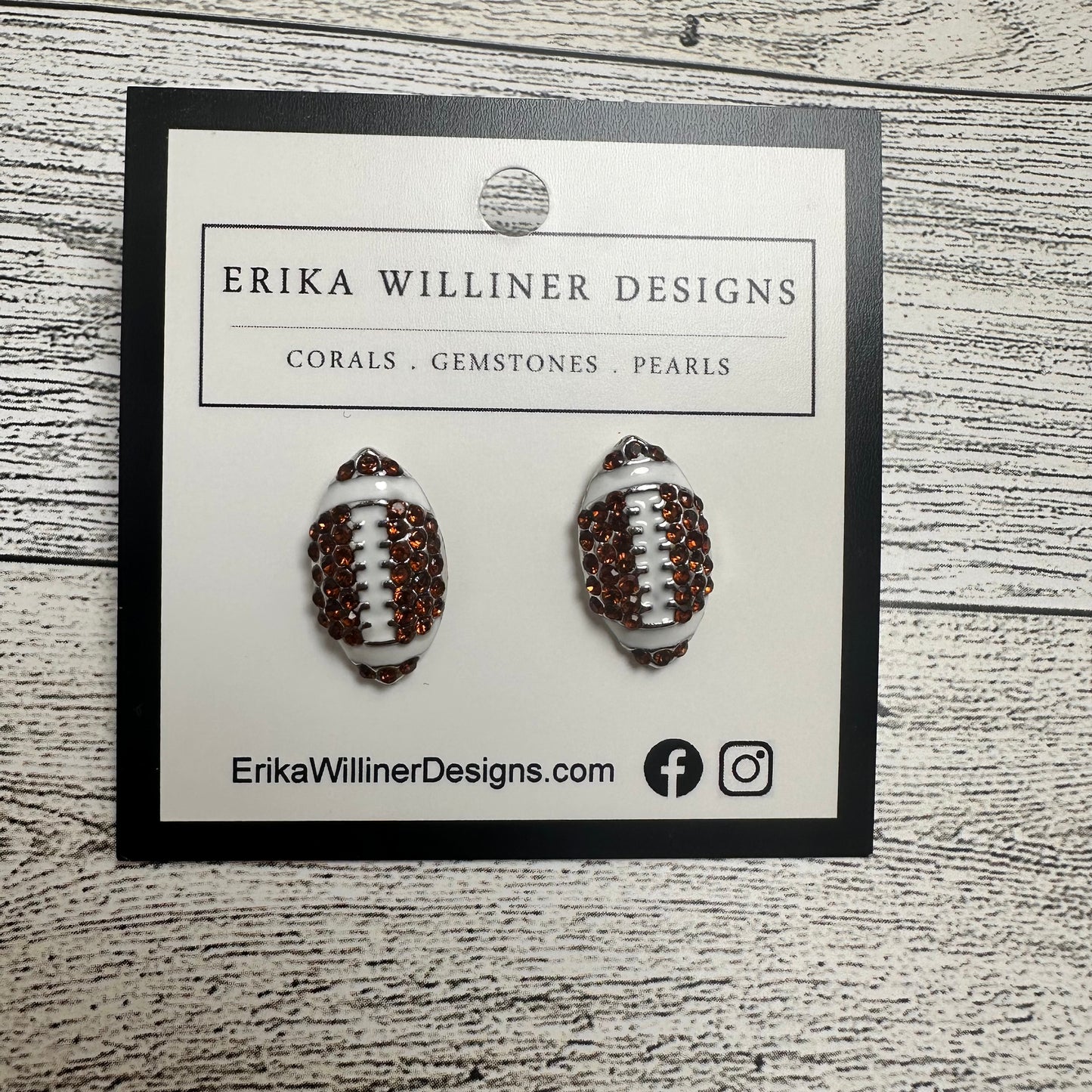 Sparkly Football Stud  Earrings | Erika Williner Designs