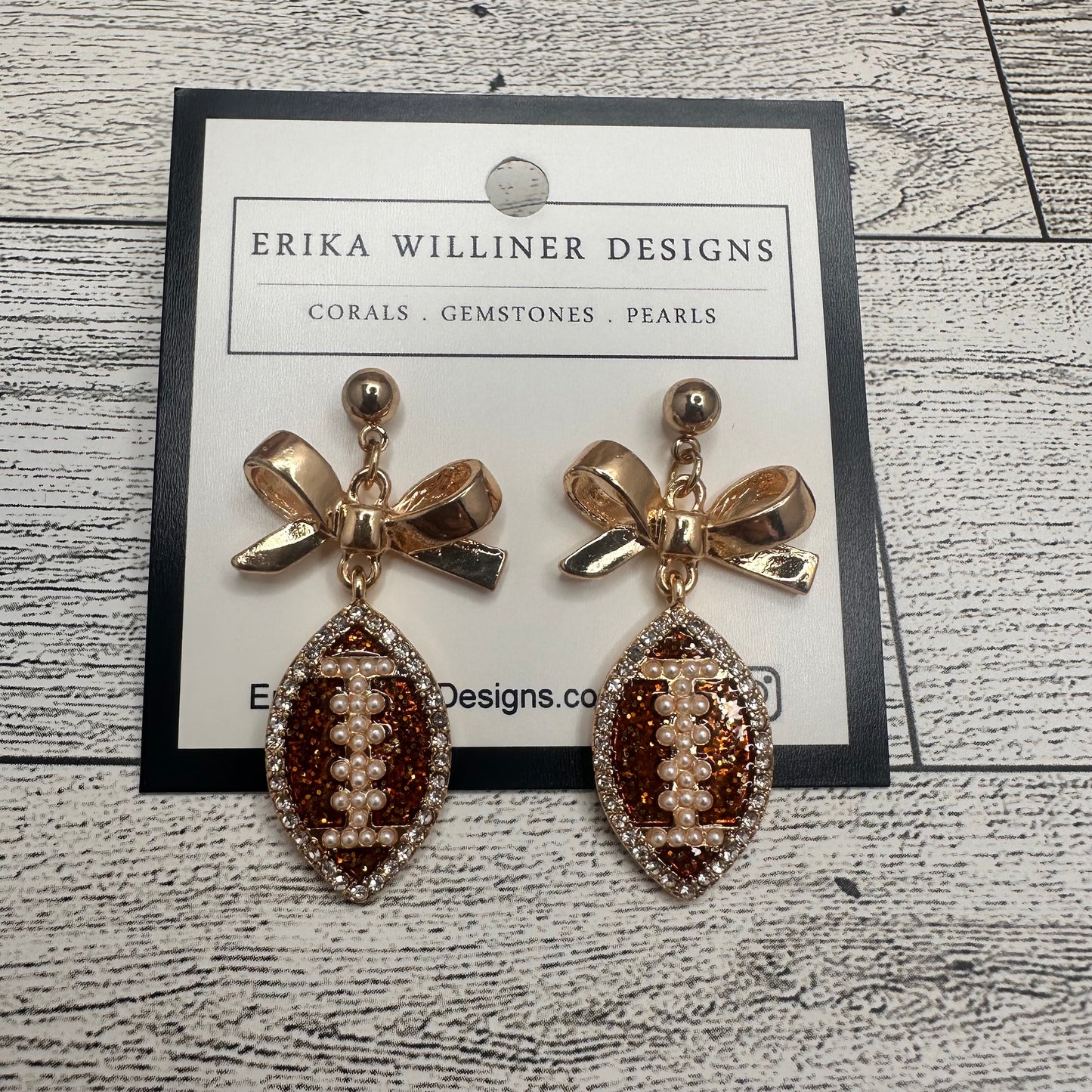 Coquette Football Earrings | Erika Williner Designs