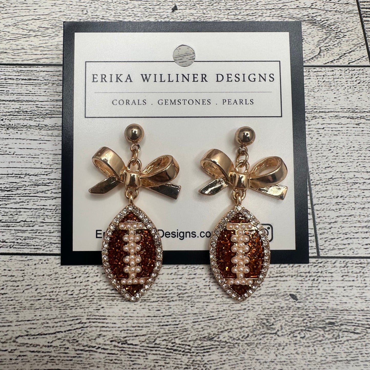 Coquette Football Earrings | Erika Williner Designs