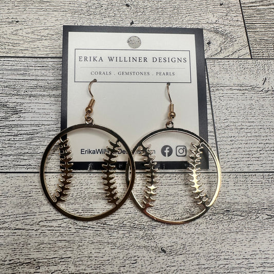 Golden Baseball Cut Out Earrings | Erika Williner Designs