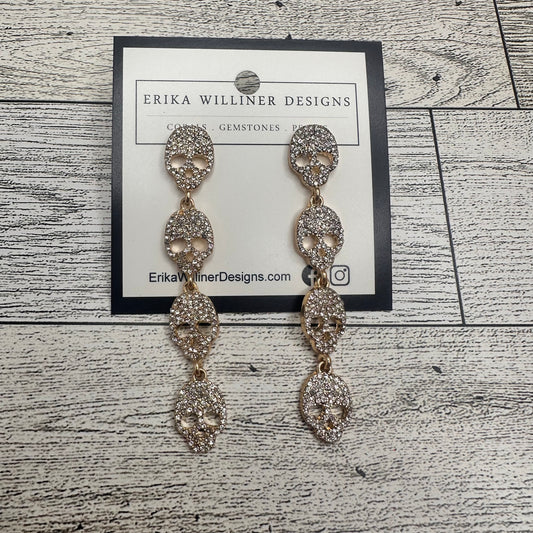 Sparkly Drop Skulls Earrings | Erika Williner Designs