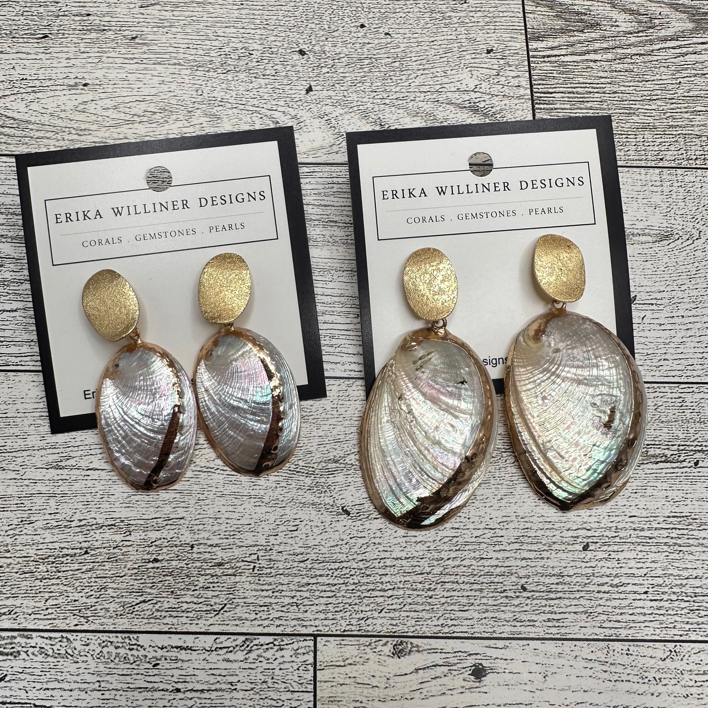 Abalone Shell Earrings With Gold Post | Erika Williner Designs