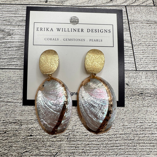 Abalone Shell Earrings With Gold Post | Erika Williner Designs