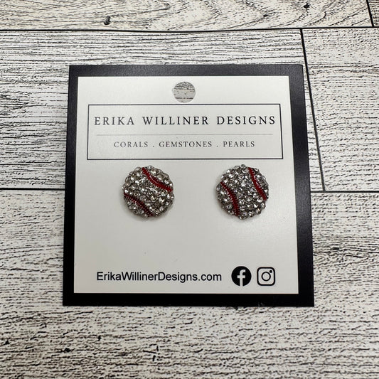 Sparkly Baseball Stud Earring | Erika Williner Designs