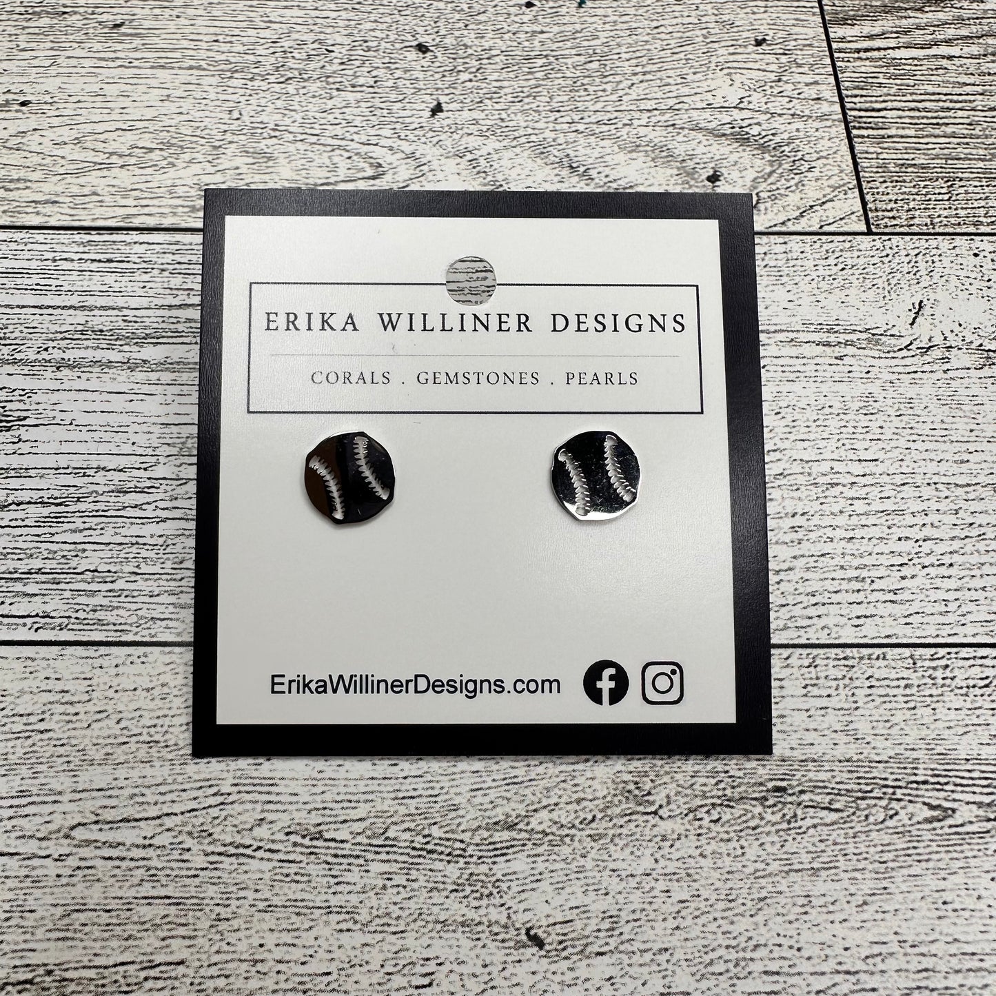 Stainless Steel Baseball stud | Erika Williner Designs