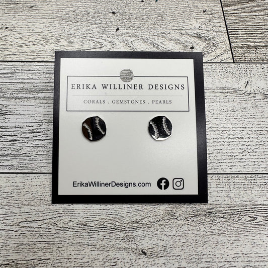 Stainless Steel Baseball stud | Erika Williner Designs