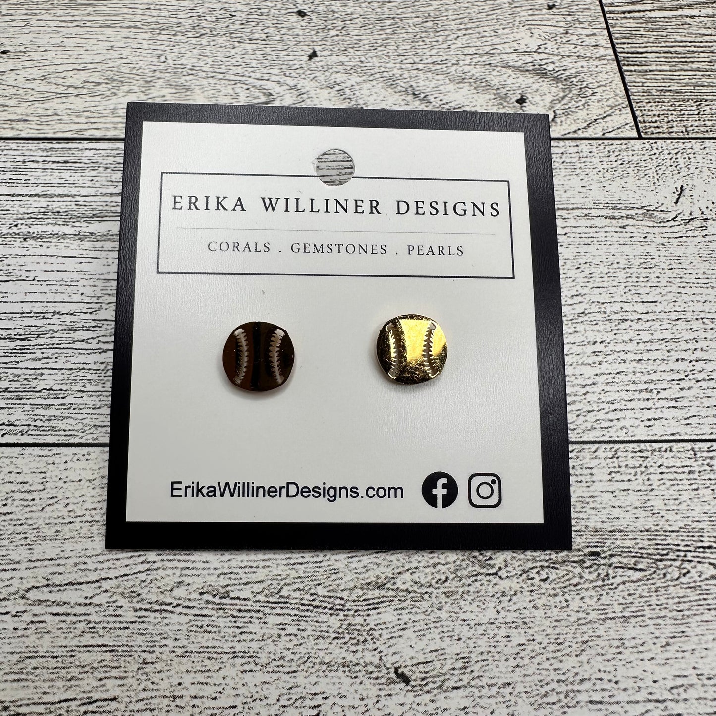 Stainless Steel Baseball stud | Erika Williner Designs