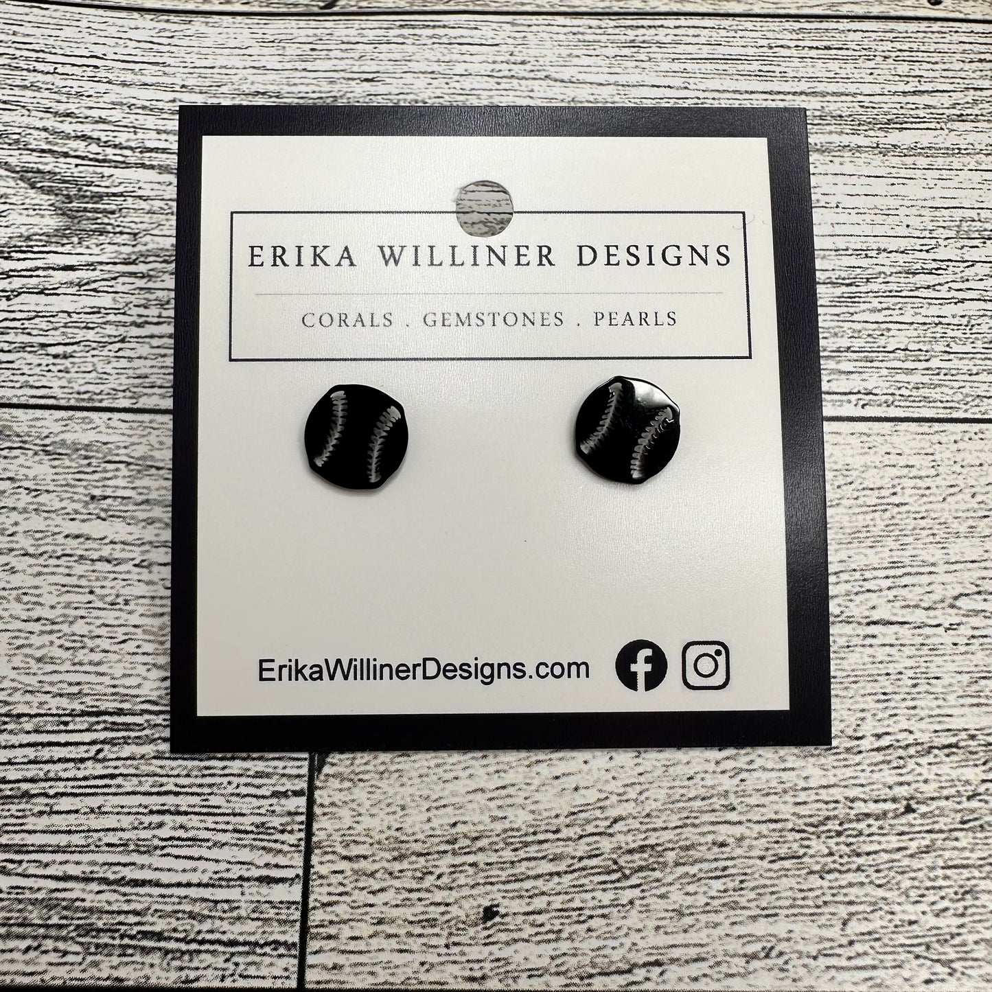 Stainless Steel Baseball stud | Erika Williner Designs