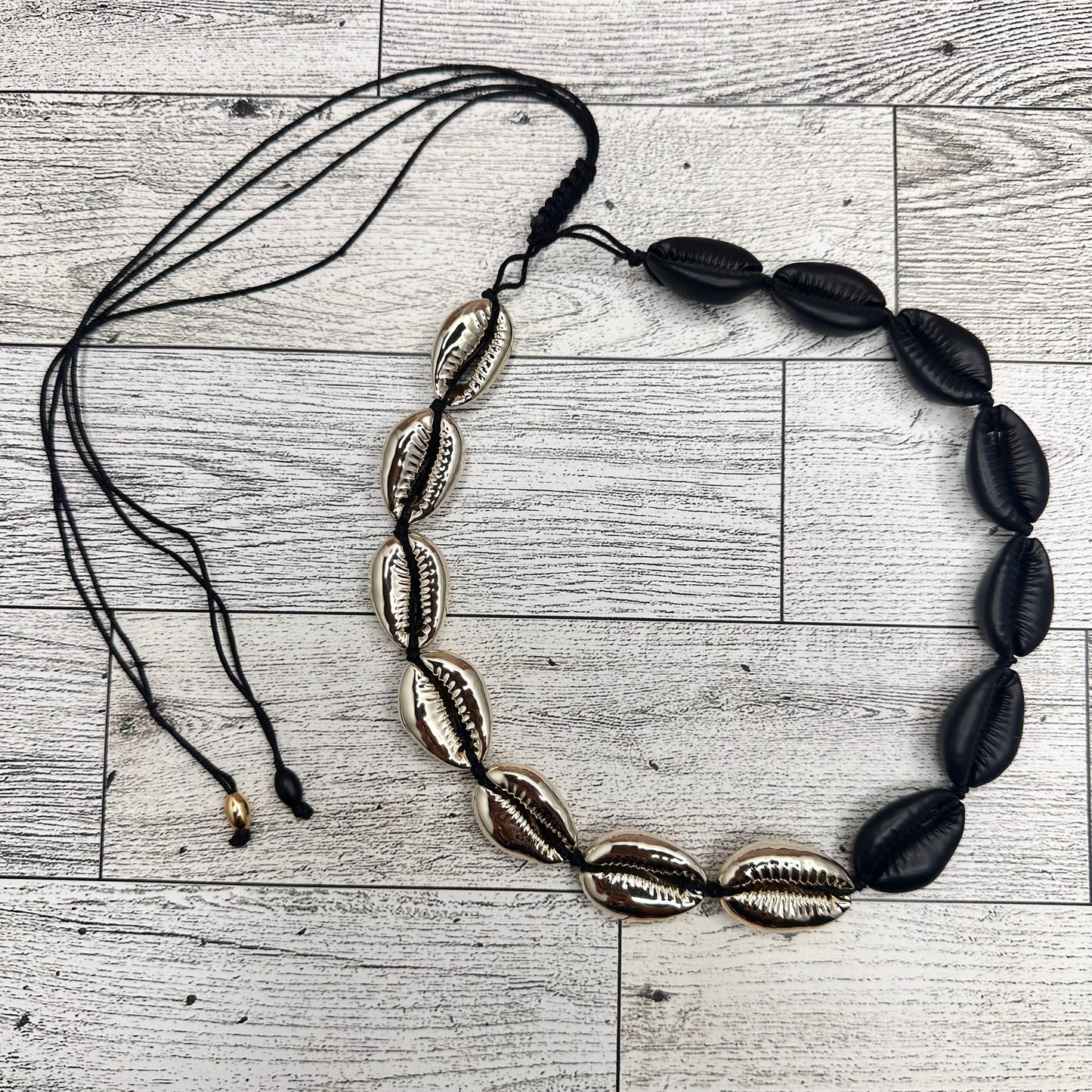 Gold and Black Cowry Shells Necklace | Erika Williner Designs