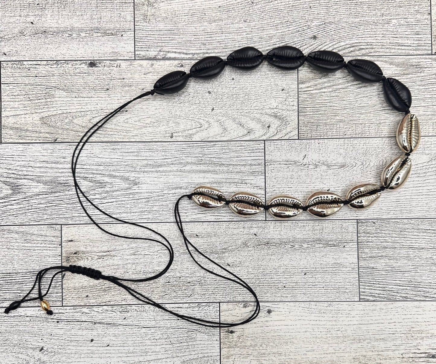 Gold and Black Cowry Shells Necklace | Erika Williner Designs