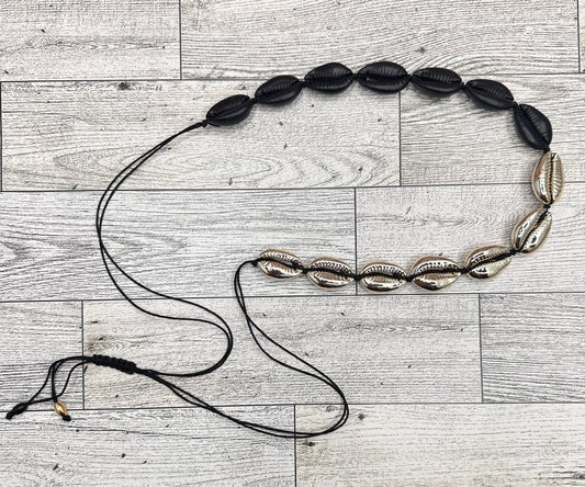 Gold and Black Cowry Shells Necklace | Erika Williner Designs