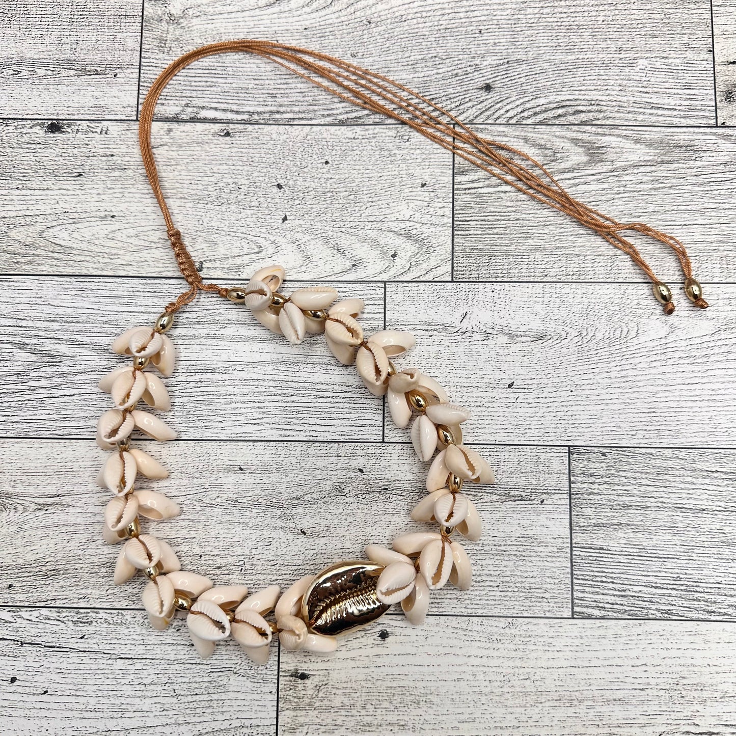 Cowry Shells with Gold Cowry Connector Necklace | Erika Williner Designs