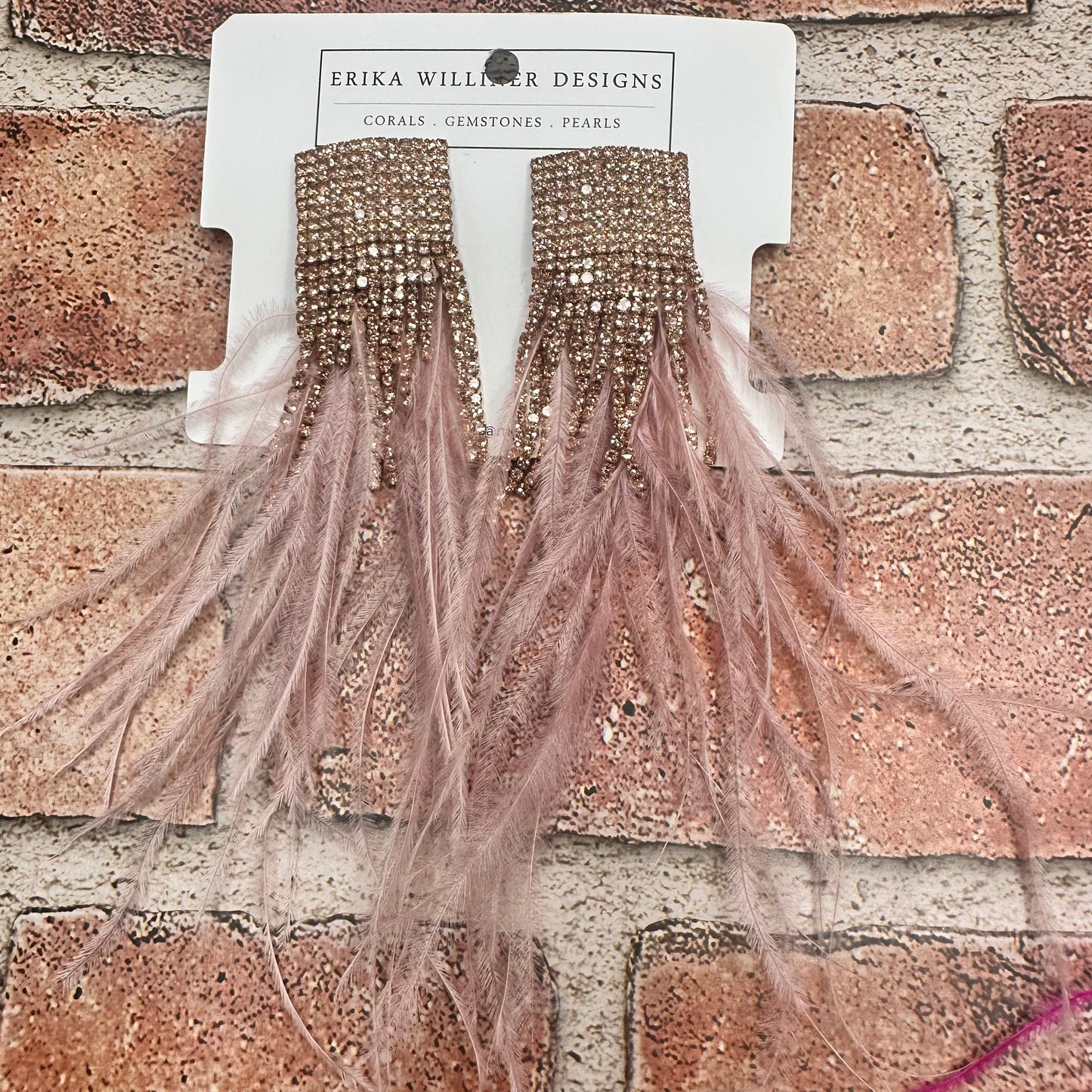 Feathers and Bling earrings | Erika Williner Designs