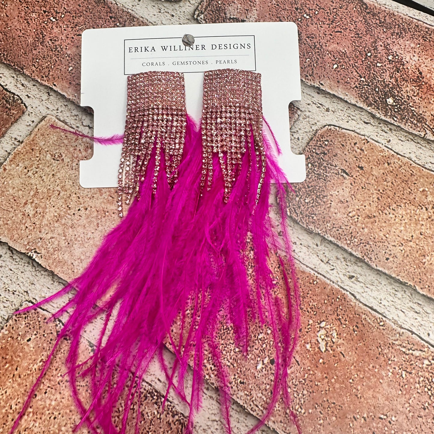 Feathers and Bling earrings | Erika Williner Designs