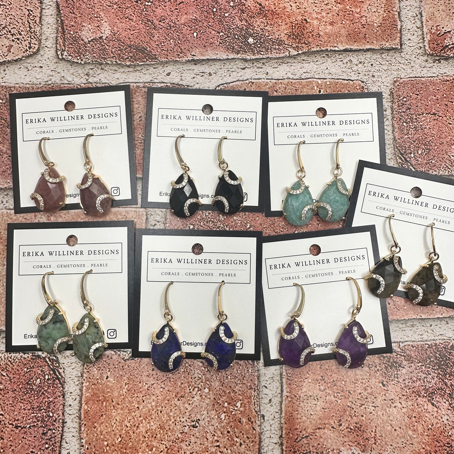 Gemstone Teardrop Earrings | Erika Williner Designs