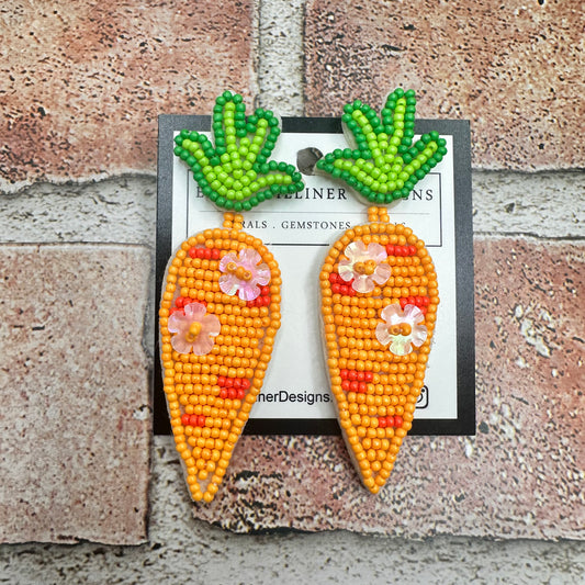 Beaded Carrot Earrings | Erika Williner Designs