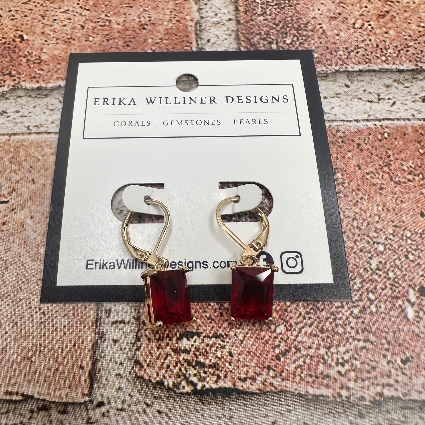 Drop rectangular gemstone earrings | Erika Williner Designs