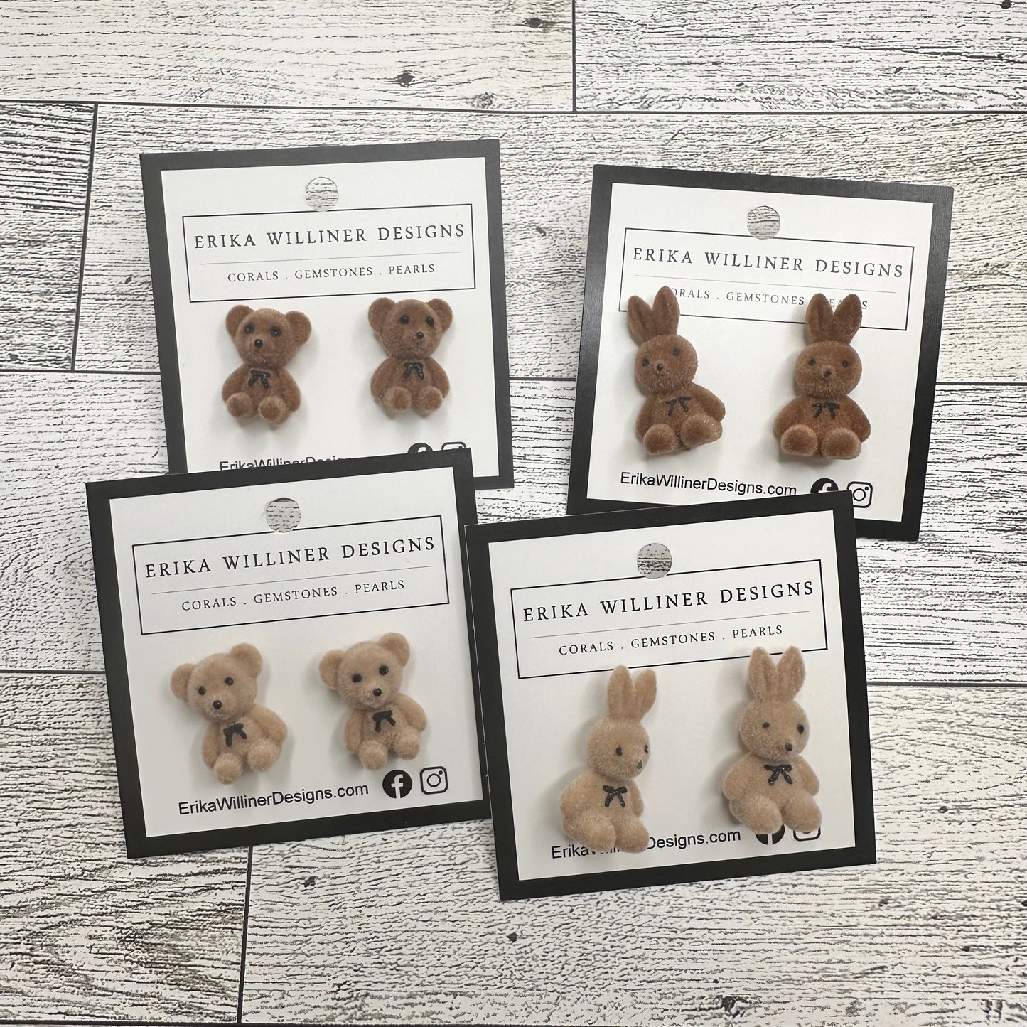 Bunnies and Teddies Earrings | Erika Williner Designs