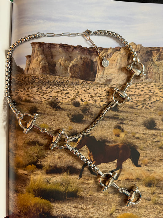 Rosary Style Equestrian Bit in Rolly Chain Necklace | Erika Williner Designs