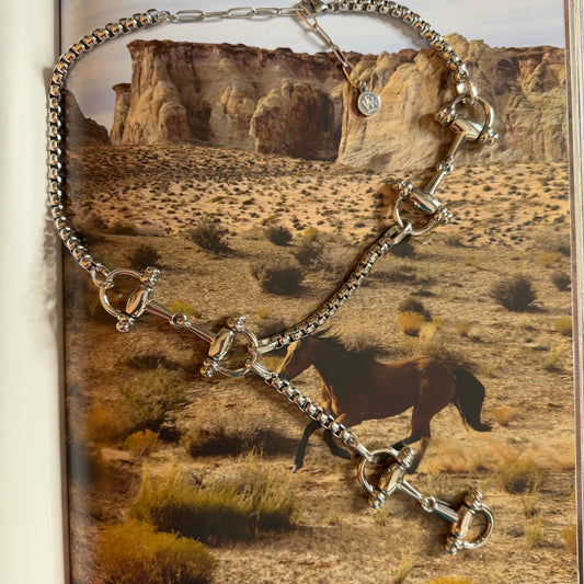 Rosary Style Equestrian Bit in Rolly Chain Necklace | Erika Williner Designs