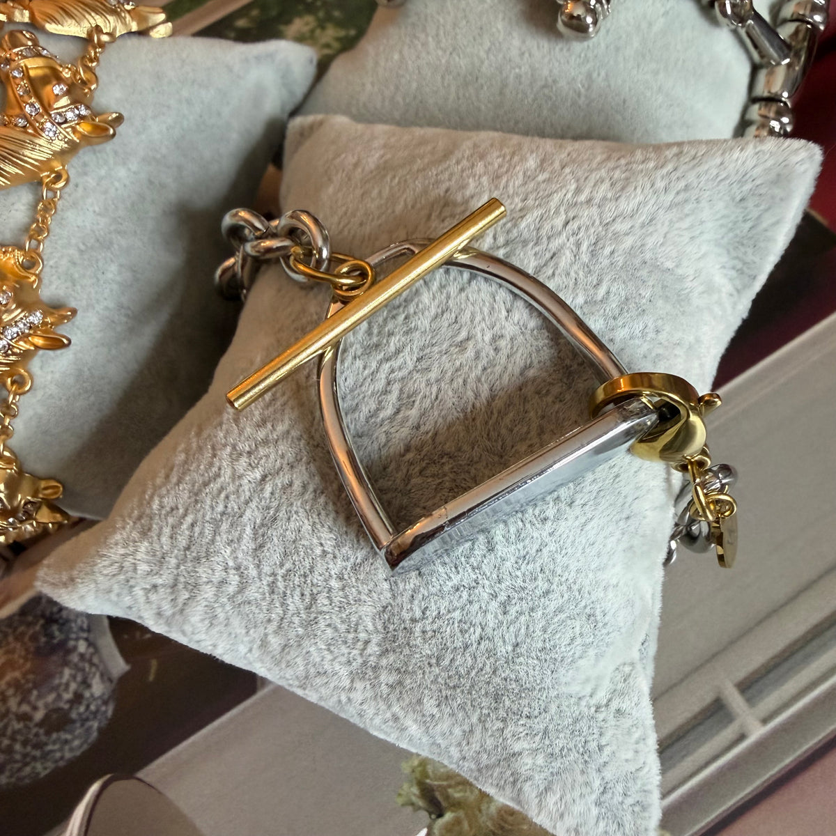 Stirrup mix metal bracelet | Erika Williner Designs