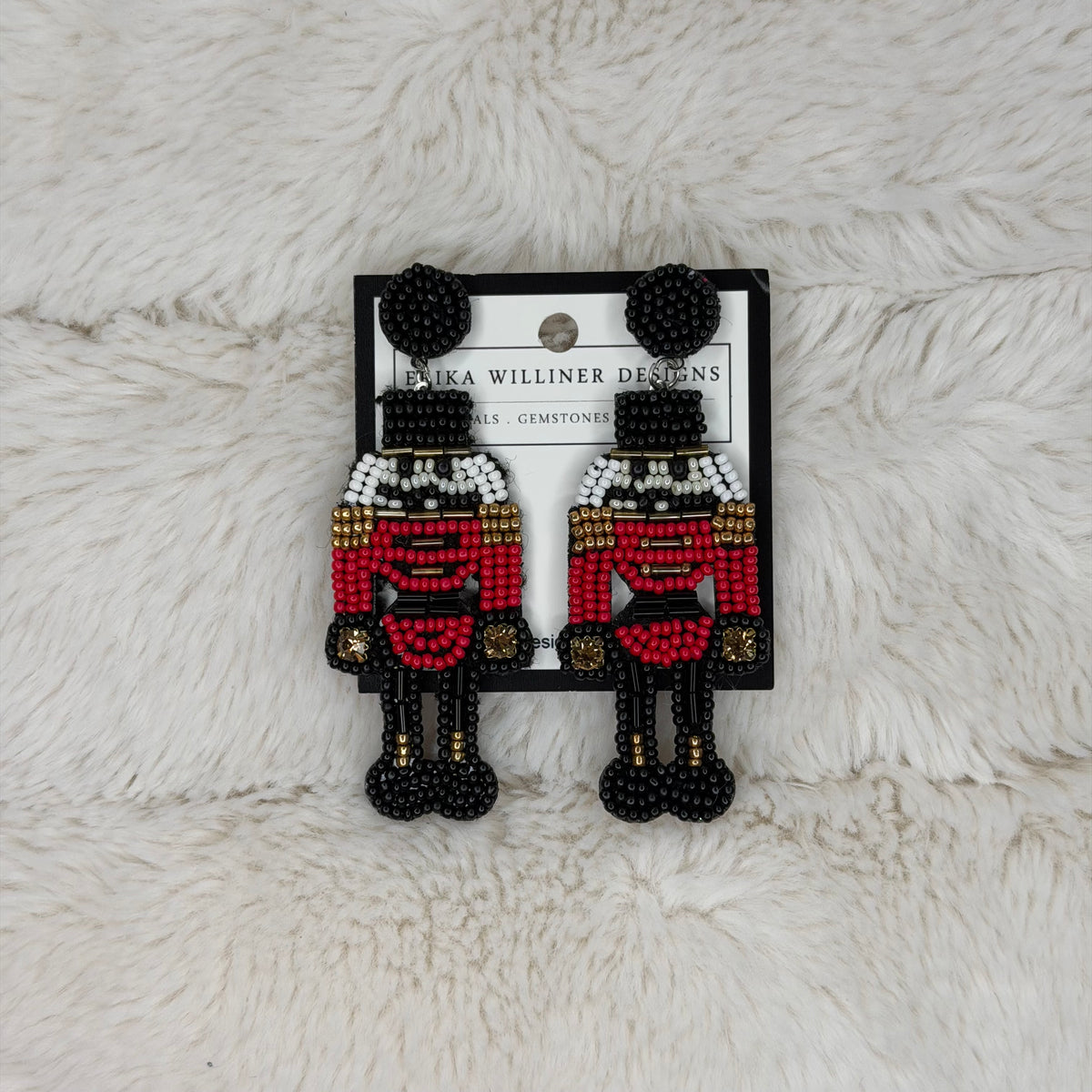 Beaded Nutcracker Earrings  | Erika Williner Designs