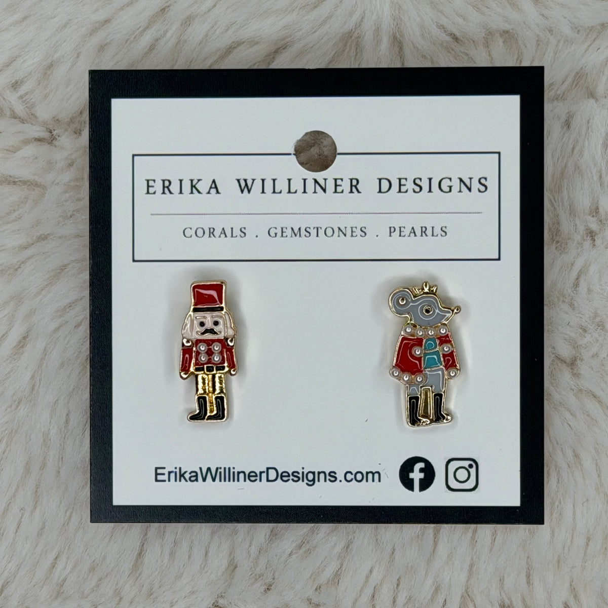 Mismatch Nutcracker Earrings Red  | Erika Williner Designs