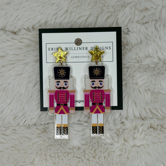 Multicolor Acrylic Nutcracker Earrings  | Erika Williner Designs