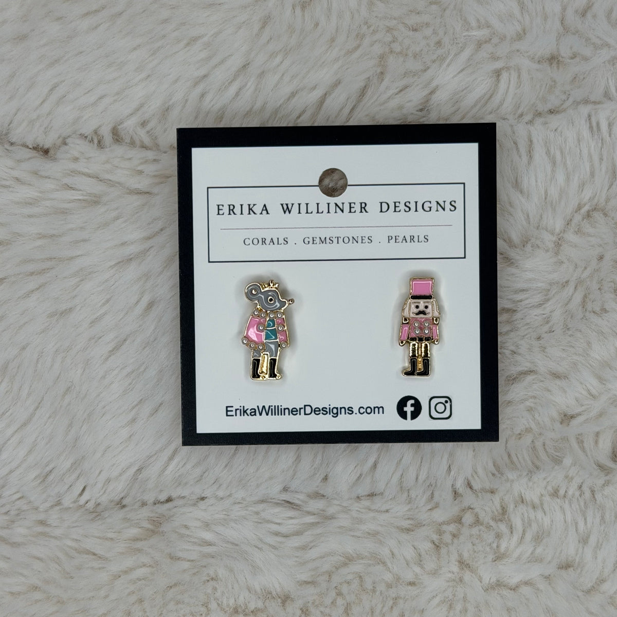 Mismatch Nutcracker Earrings Pink  | Erika Williner Designs