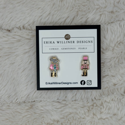 Mismatch Nutcracker Earrings Pink  | Erika Williner Designs