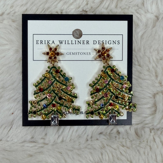 Sparkly Christmas Tree Earrings | Erika Williner Designs