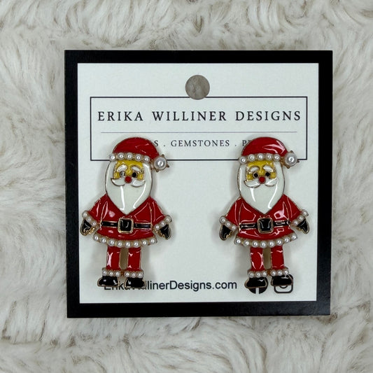 Santa Claus Enamel Earrings | Erika Williner Designs