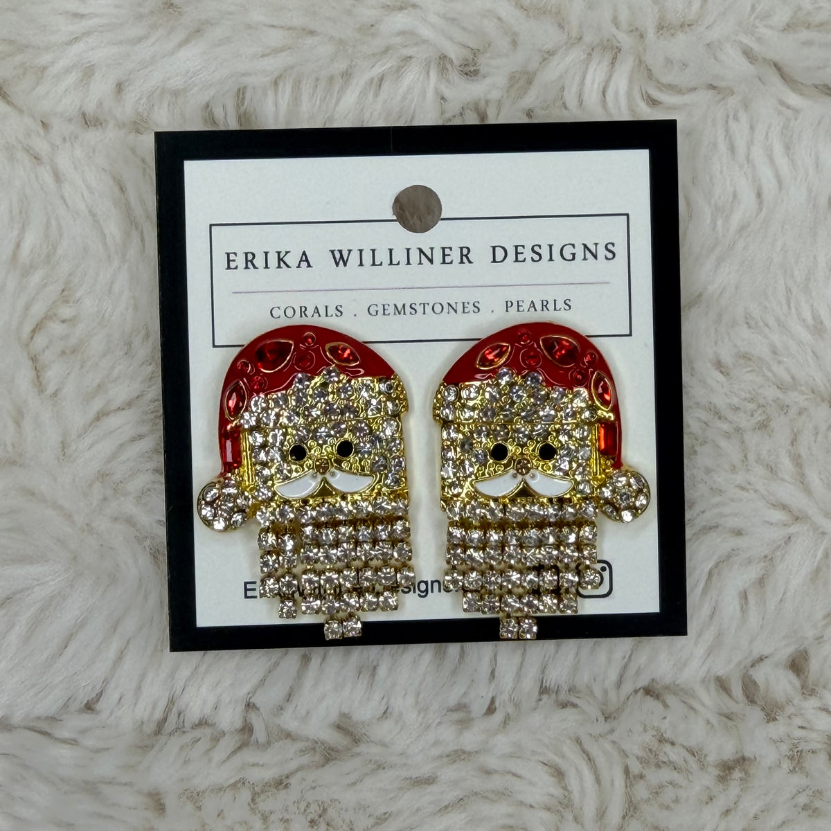 Sparkly Santa Earrings | Erika Williner Designs