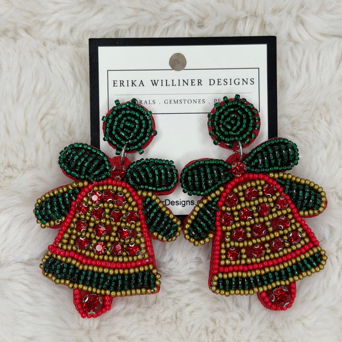 Beaded Holiday Bells Earrings | Erika Williner Designs