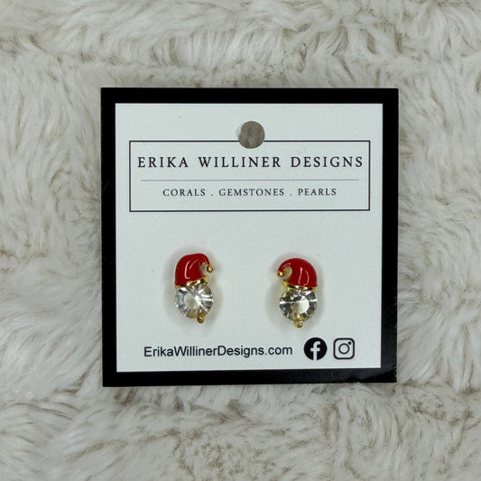 Dainty Santa's Hat Earrings | Erika Williner Designs