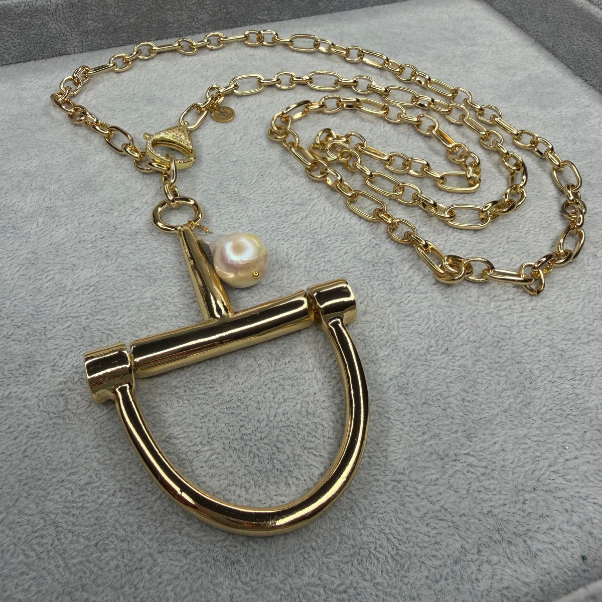 Half Bit and Baroque Pearl Necklace | Erika Williner Designs