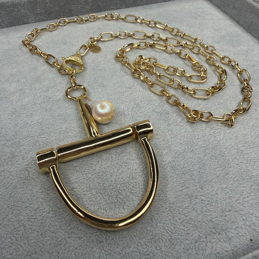 Half Bit and Baroque Pearl Necklace | Erika Williner Designs