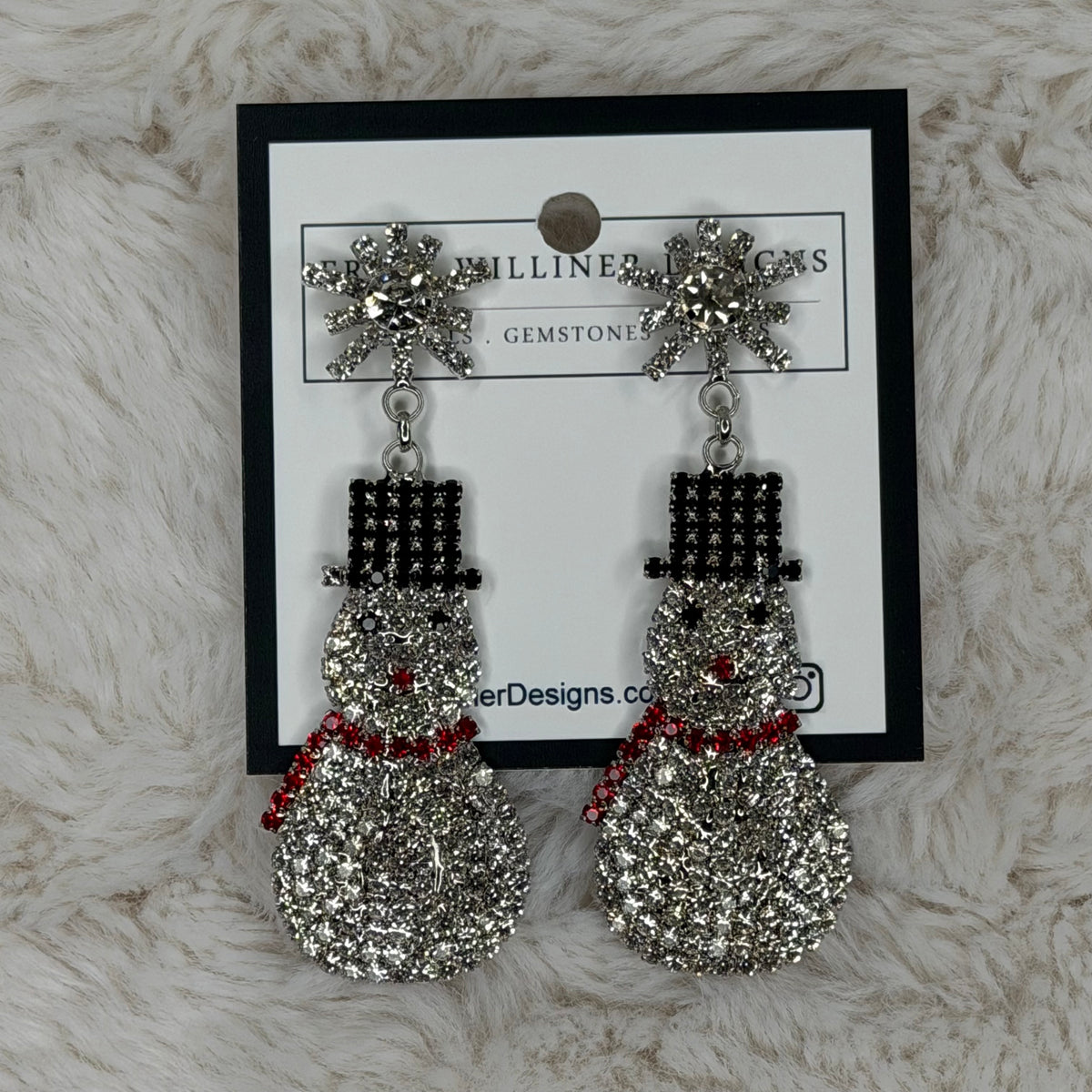 Sparkly Snowman Earrings | Erika Williner Designs