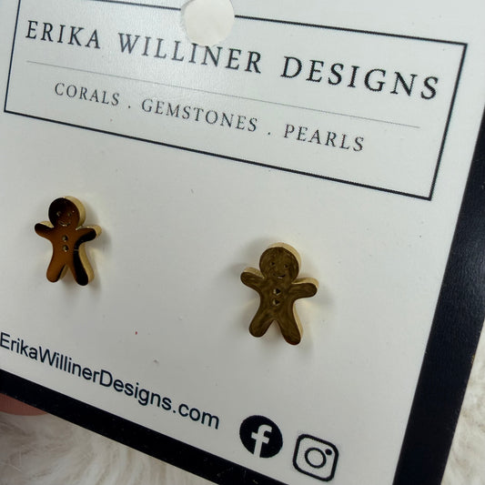 Stainless Steel Ginger bread cookie Studs | Erika Williner Designs